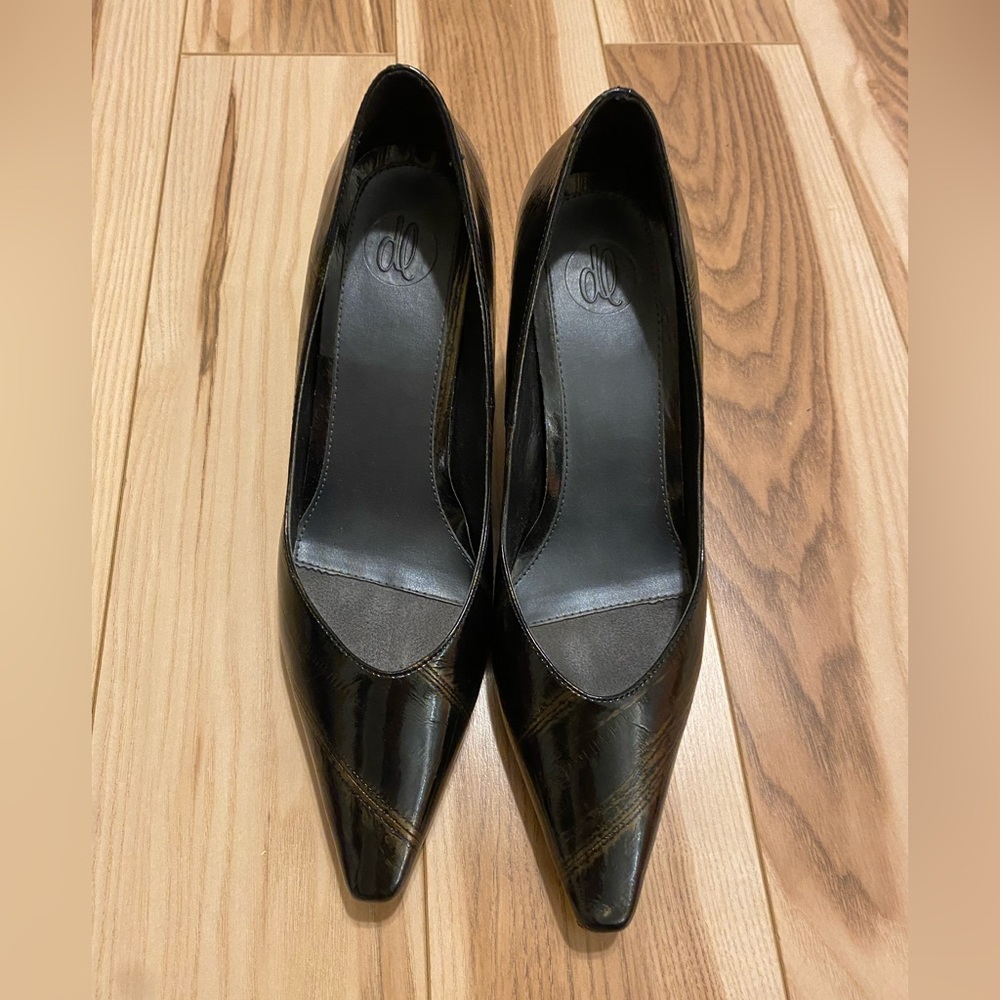 Donna Lawrence Small Heels - Color is Black Royal Eel - Size 9
